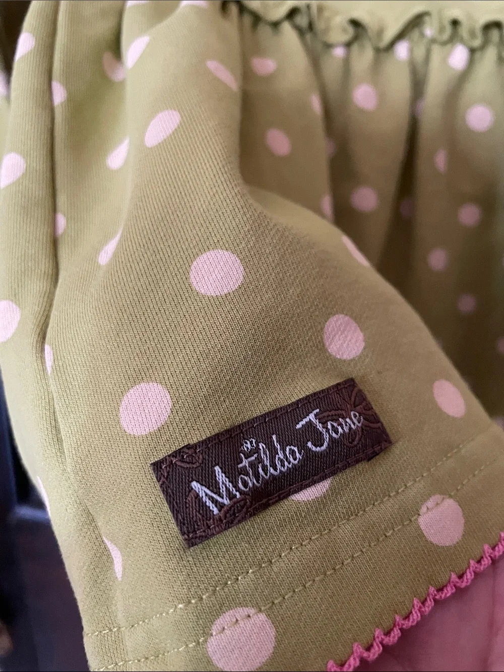 Matilda Jane Polka Dot Hooded Peplum Jacket - Green Pink Dots girls 12
